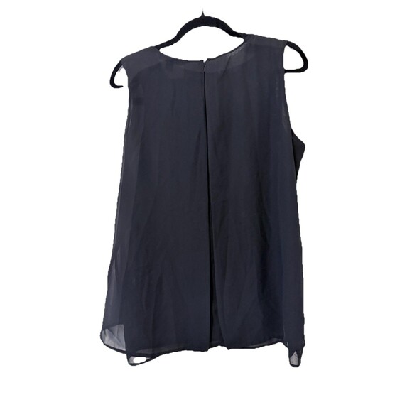 Zac&Rachel Black Beaded Neckline Sleeveless Pullover Blouse Size Large - Picture 4 of 5